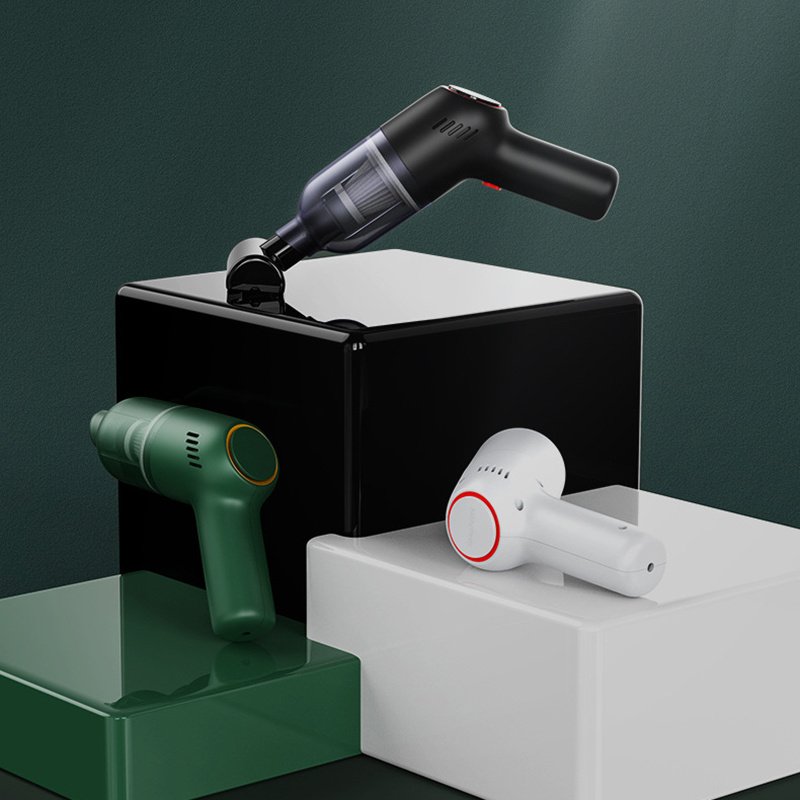 Portable car vacuum cleaner with high-power suction for interior cleaning