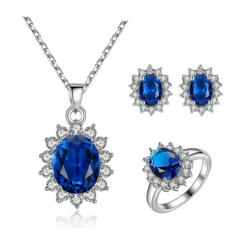 Sunflower Jewelry Set – Necklace, Ring & Stud Earrings (Bridal Jewelry Collection)